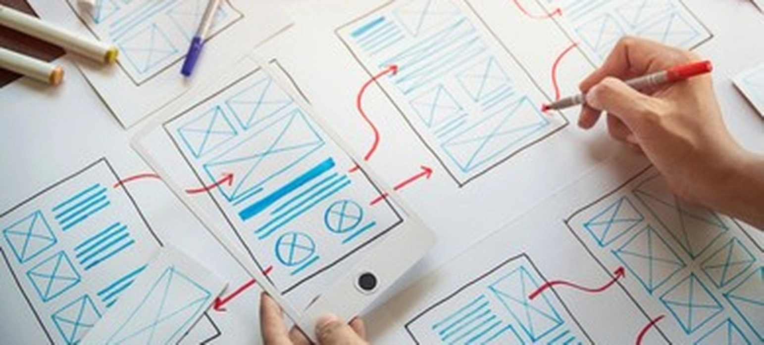 designer sketching wireframe